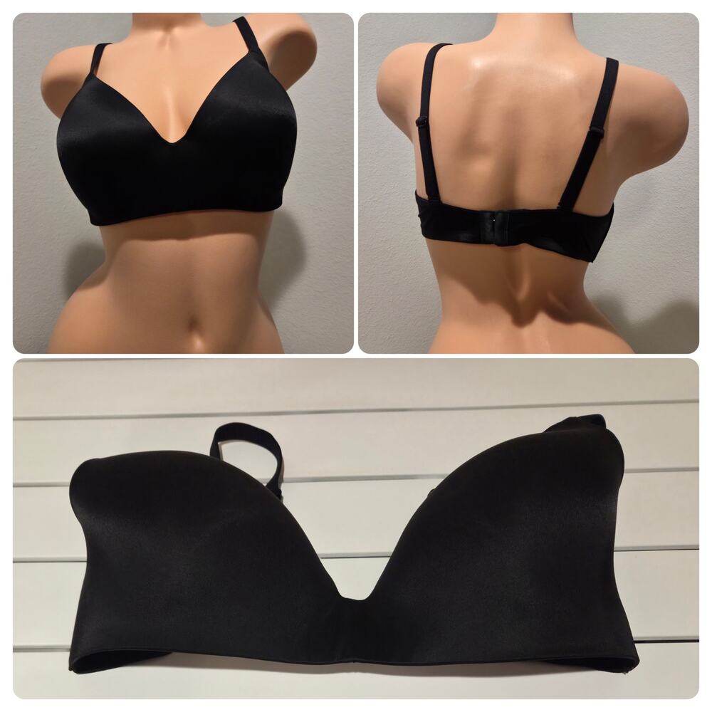 Victoria's Secret PINK Wear Everywhere Wireless Bra Convertible Straps Black 38D